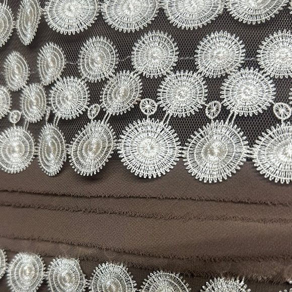 Phase Eight 12 Praline/Cream Layered Lace Occasion Shift Dress & Shrug - Picture 3 of 8